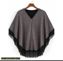 Gery Zipper Poncho