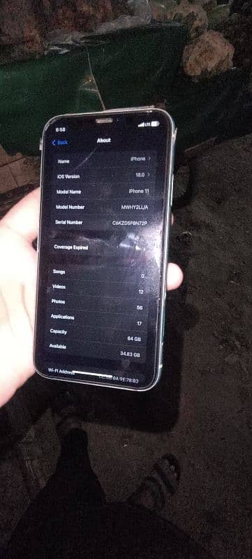 iPhone 11 10 by 9.8 64GB All Ok factory Sim time Available 6