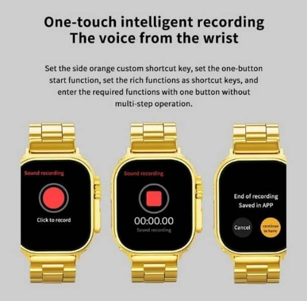 Smart watch Golden color and black color 4