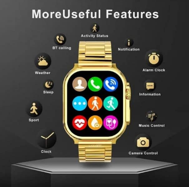 Smart watch Golden color and black color 6