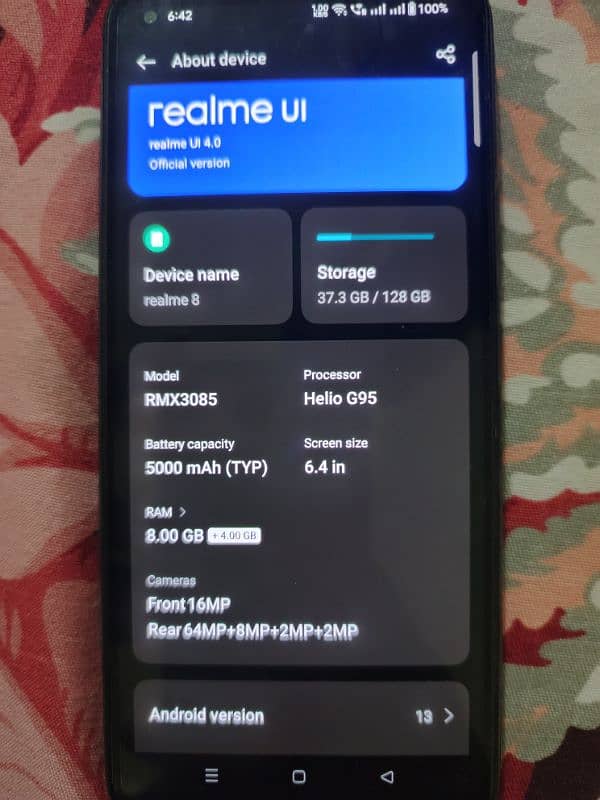 Realme 8 ( 8+4. ) 12/128 1