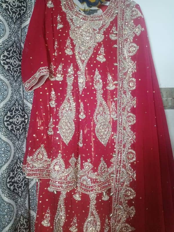 good as new beautiful red lehnga with frock 0