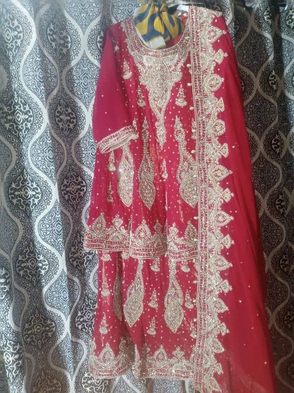 good as new beautiful red lehnga with frock 2