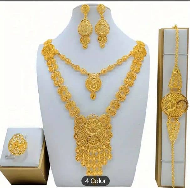 Luxurious Bridal Jewelry Set - 5pcs Alloy Necklace, Earrings, 2