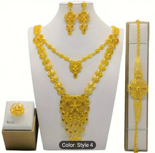 Luxurious Bridal Jewelry Set - 5pcs Alloy Necklace, Earrings, 3