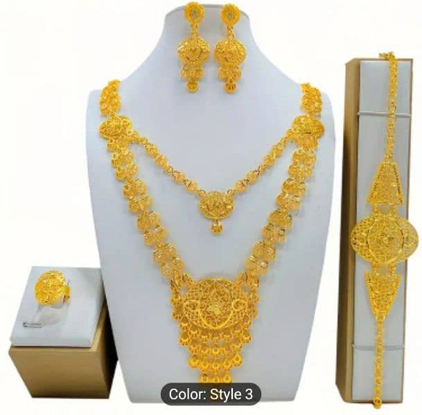 Luxurious Bridal Jewelry Set - 5pcs Alloy Necklace, Earrings, 5