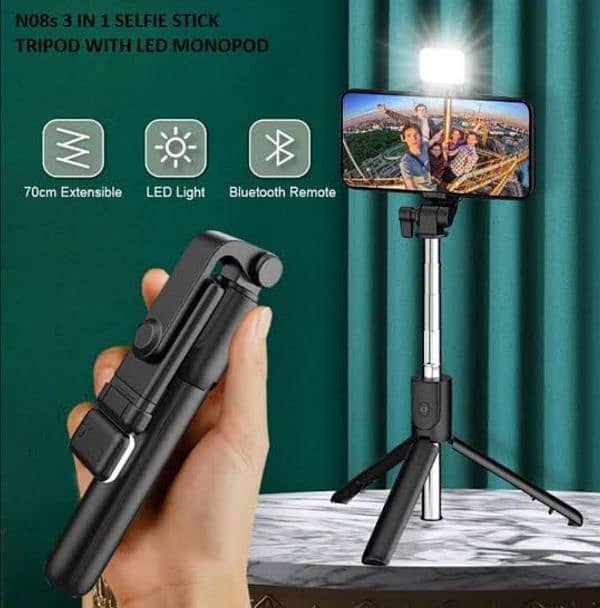 NO8S BLUETOOTH INTERGRATED SELFIE STICK BEST QUALITY. 0339-4210200 4