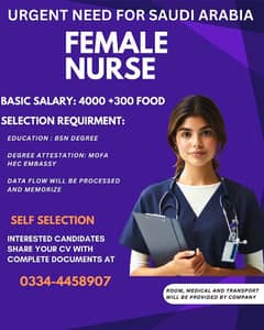 female nurse job in saudia