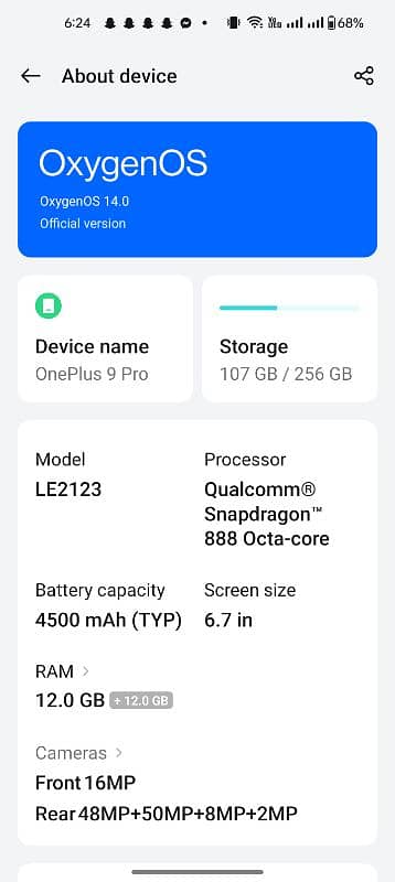 One Plus 9 Pro 12/256 4