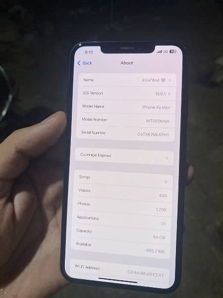 Iphone Xs max , 64gb , pta approved, 80% battery health, 8