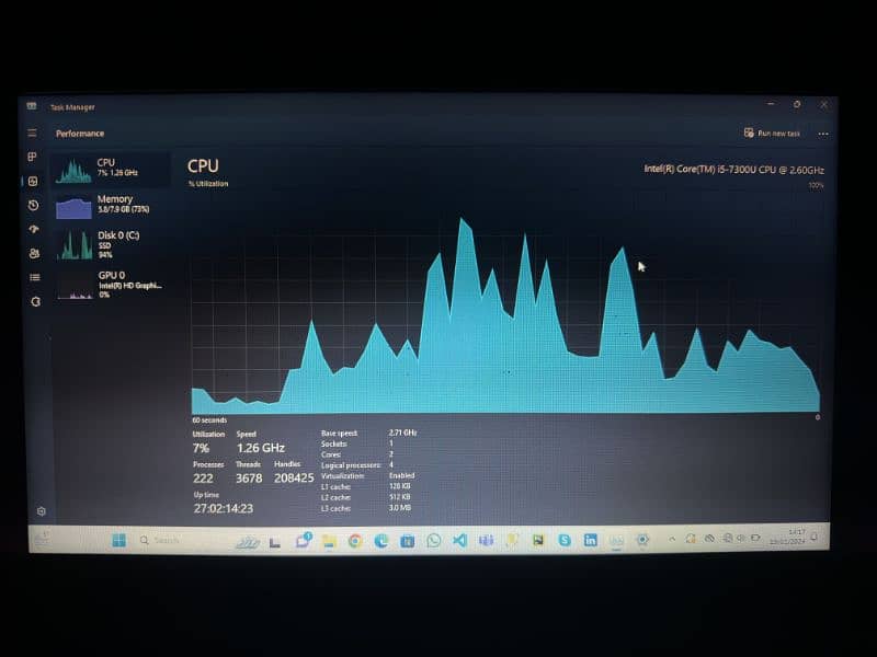 Dell Laptop Core i5 7th generation 3