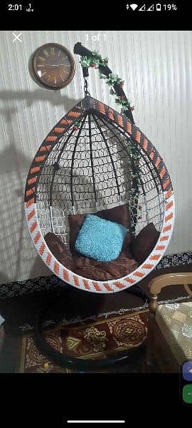 Rattan hanging swing single 11