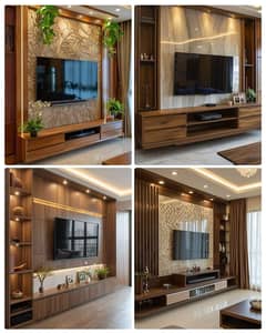 Wpvc Fluted wall panel , Wooden floor, blinds, glass paper, grass carp