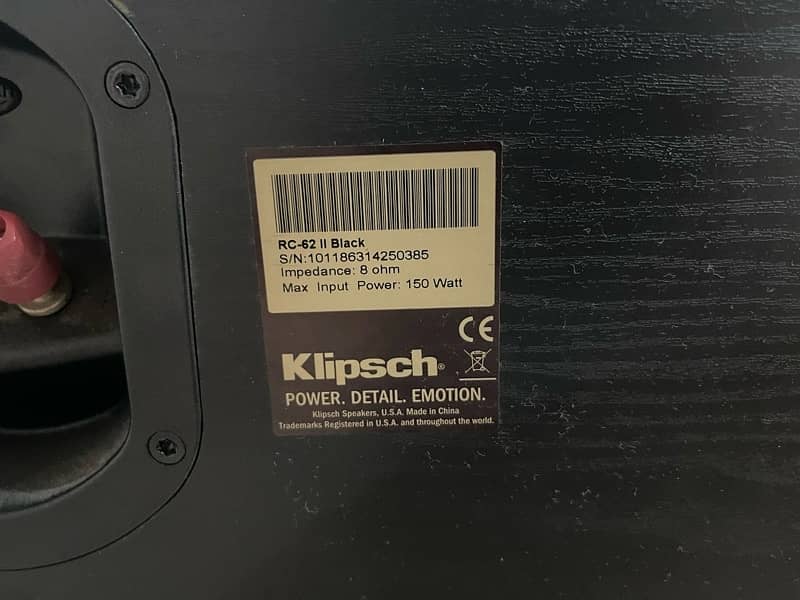 Klipsch RC-62 II Center Channel Speaker 2