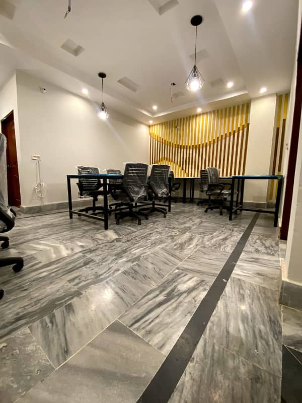 furnished Office space for rent in gulberg for (Call center + Software house + Marketing office and other setup as you want) 1