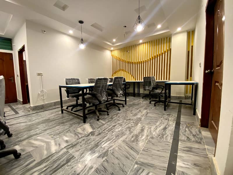 furnished Office space for rent in gulberg for (Call center + Software house + Marketing office and other setup as you want) 6