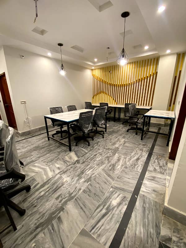 furnished Office space for rent in gulberg for (Call center + Software house + Marketing office and other setup as you want) 7