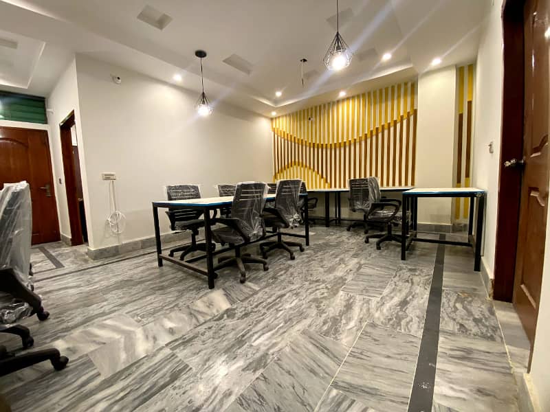 furnished Office space for rent in gulberg for (Call center + Software house + Marketing office and other setup as you want) 8