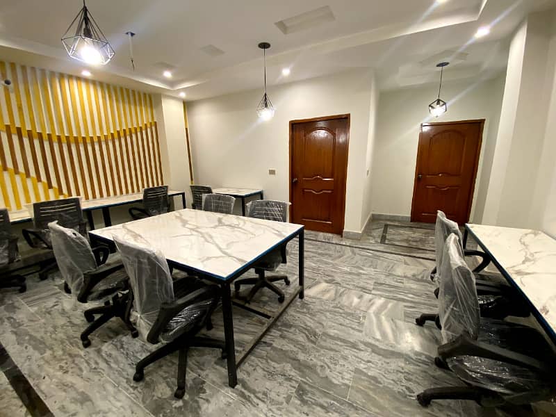 furnished Office space for rent in gulberg for (Call center + Software house + Marketing office and other setup as you want) 9