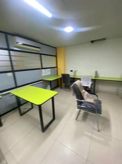 furnish Office for rent in johar toiwn main road loacation for (Call center + Software house + Marketing office and other setup as you want)