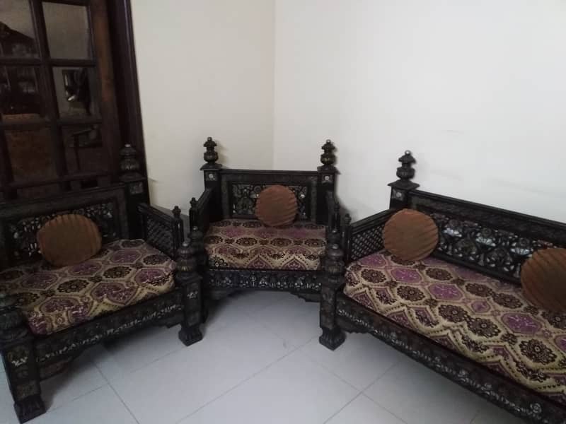 Wooden Carved 7 Seater Sofa Set 0