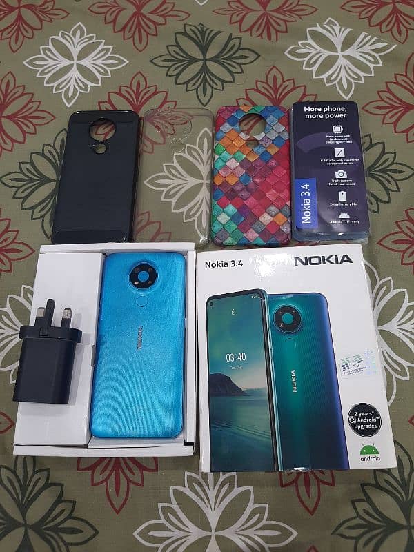 Nokia 3.4 4gb 64gb official pta approved with box Charger 0