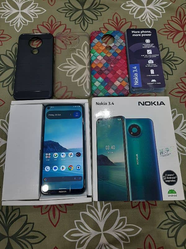 Nokia 3.4 4gb 64gb official pta approved with box Charger 1