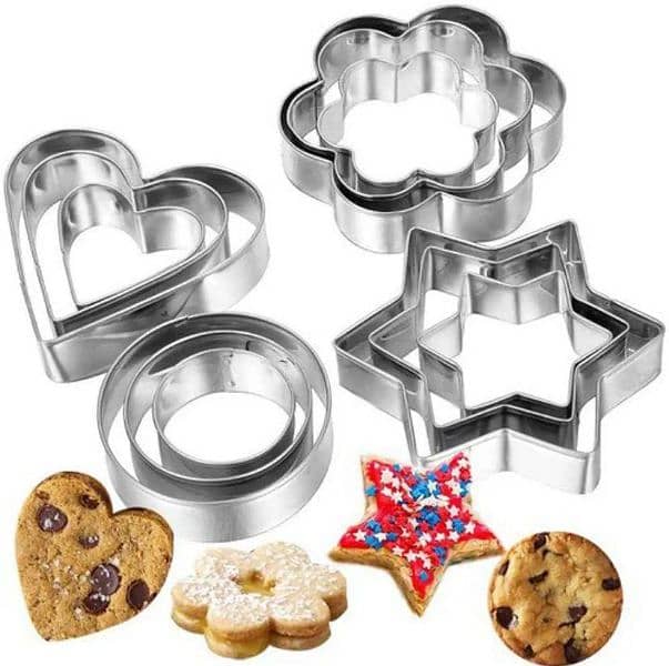 12 Pcs Set Stainless Steel Cookie Biscuit Fondant Cake Paste Cutter 0