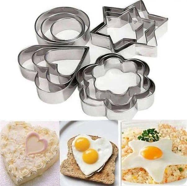 12 Pcs Set Stainless Steel Cookie Biscuit Fondant Cake Paste Cutter 1