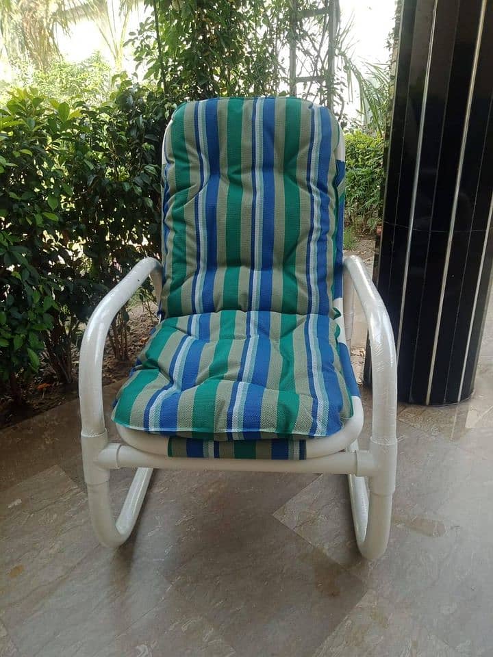 UPVC Garden Chairs, Lawn Outdoor Furniture, Relaxing Plastic 14