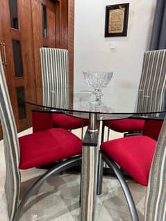 4 seater Dining table with fabric chairs