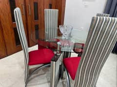 4 seater Dining table with fabric chairs