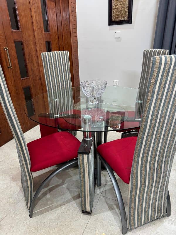 4 seater Dining table with fabric chairs 3