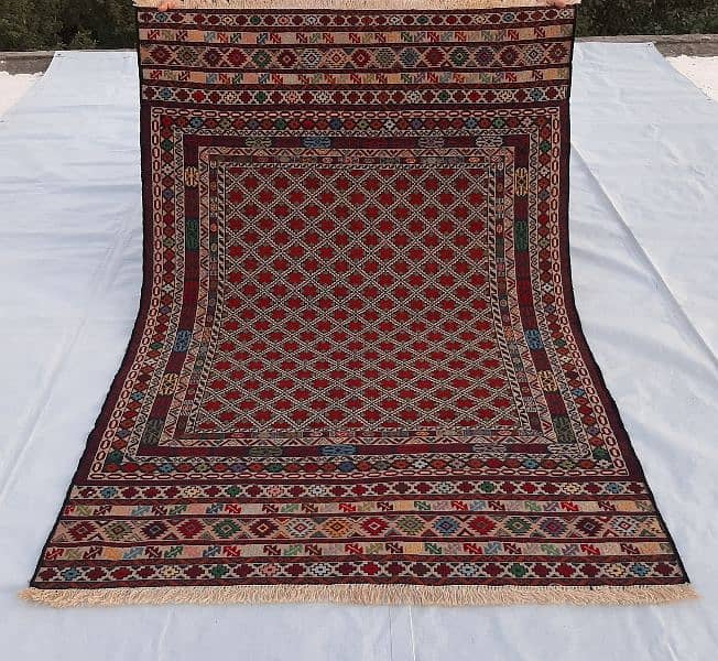 Afghan Handmade Maliki biljik kilim Rug" Handmade wool kilim Rug 3