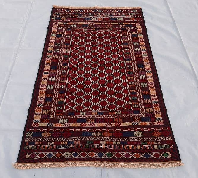 Afghan Handmade Maliki biljik kilim Rug" Handmade wool kilim Rug 4