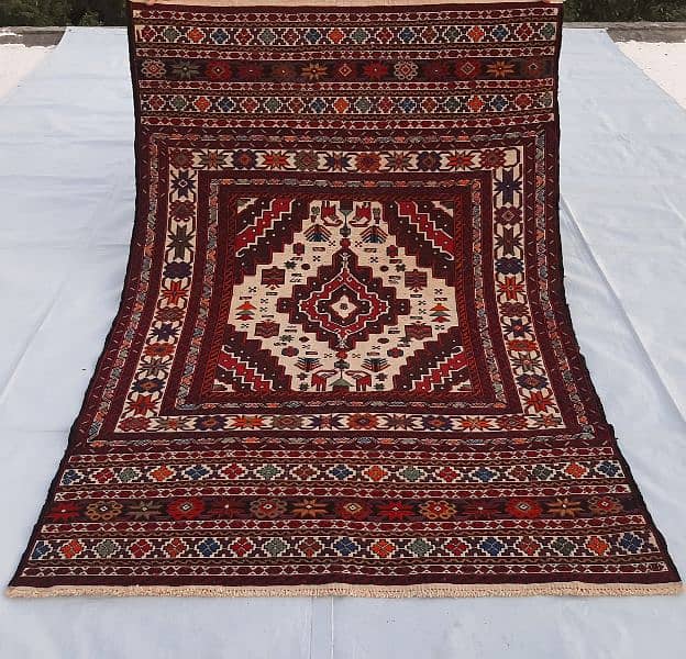 Afghan Handmade Maliki biljik kilim Rug" Handmade wool kilim Rug 5