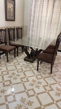 6 persons dining table with chairs