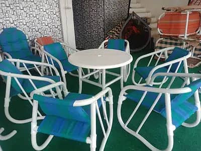 Garden and Lawn Outdoor Chairs, Patio Furniture PVC Plasic Fabric 4