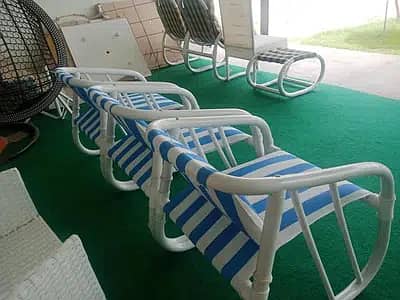 Garden and Lawn Outdoor Chairs, Patio Furniture PVC Plasic Fabric 7