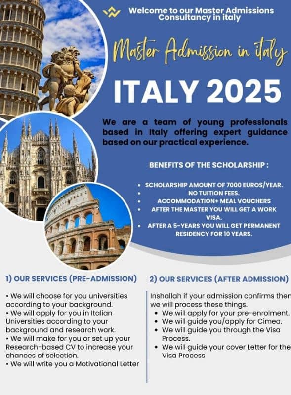 study in Italy on 100% scholarship in very low budget 1