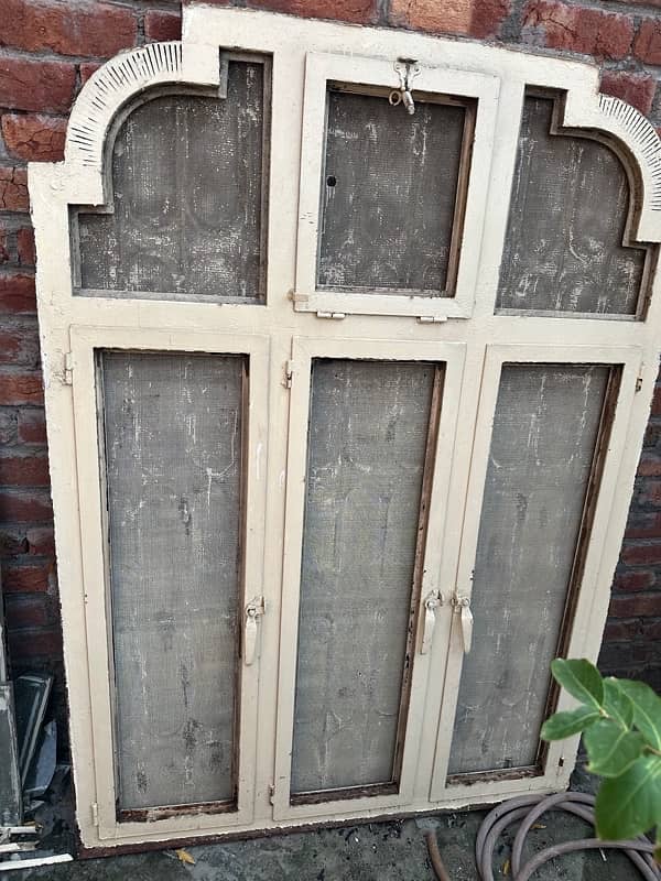 5 Iron Windows and 1 Iron Door in Good Condition 2