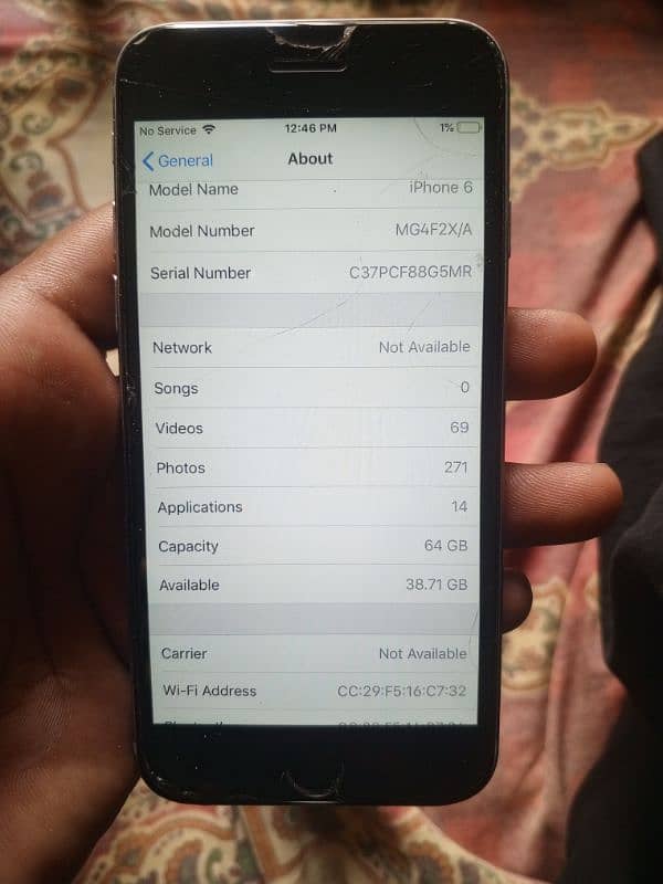 all ok no problem I phone 6.64gb 83battry helath 1