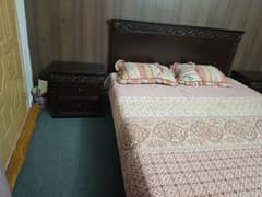 king size double bed with side tables dressing table with mattress