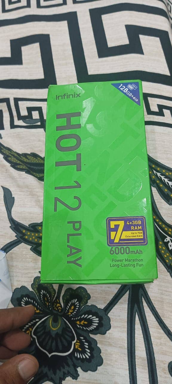 Infinix hot 12 play with box and charger 2