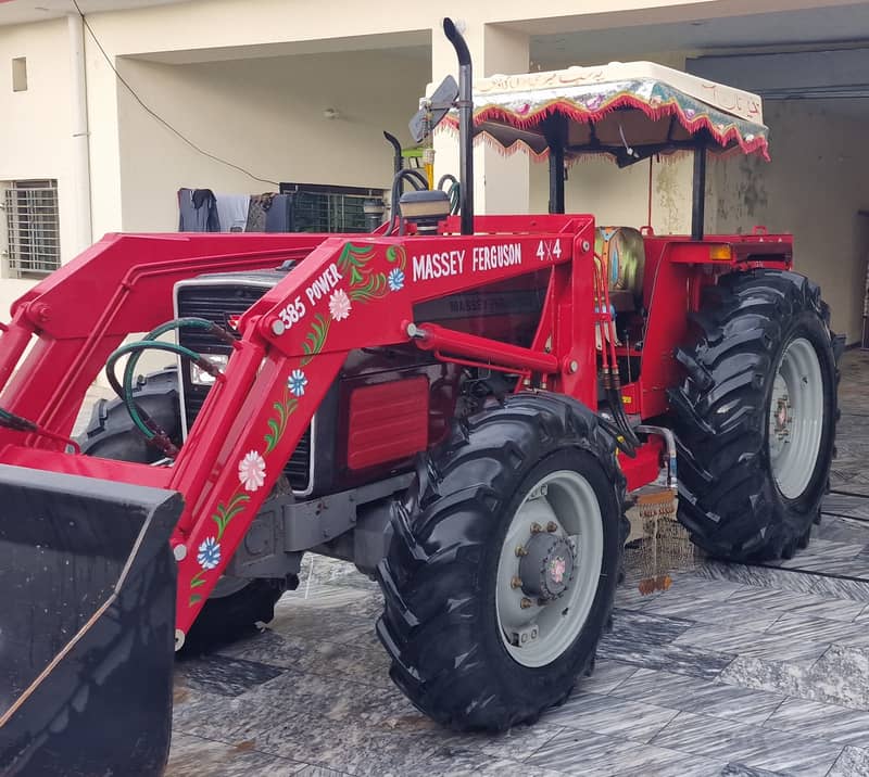 Mf 385 4x4 tractor with bucket 0 meter 2