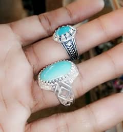 original stone with pure silver rings