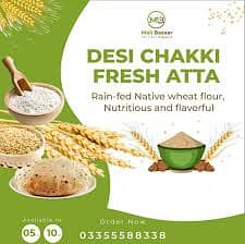 "Pure Barani Chaki Aata - Freshly Milled, 100% Organic" "Desi Barani C 7