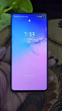 Samsung s10 8/128 patch aprov glass crack but working properly