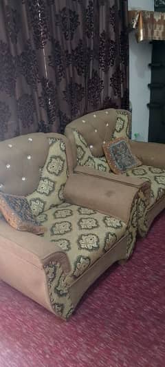 Sofa set with wooden table