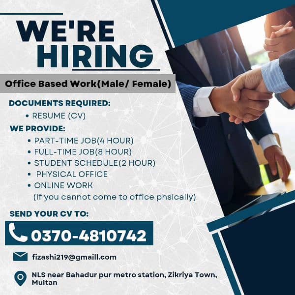 Job Available for office based work 0